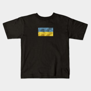 Vintage Aged and Scratched Ukrainian Flag Kids T-Shirt